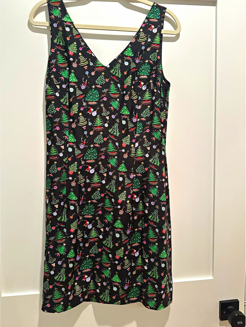 Vintage Nicole Miller Women’s Silk Rare Christmas Print Dress Size  10